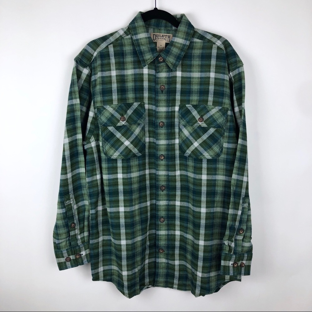 Duluth Trading Heavy Duty Cotton Plaid Button Down